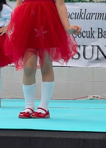 Kız Çocuk Kırmızı tüllü Etek - Görsel 4