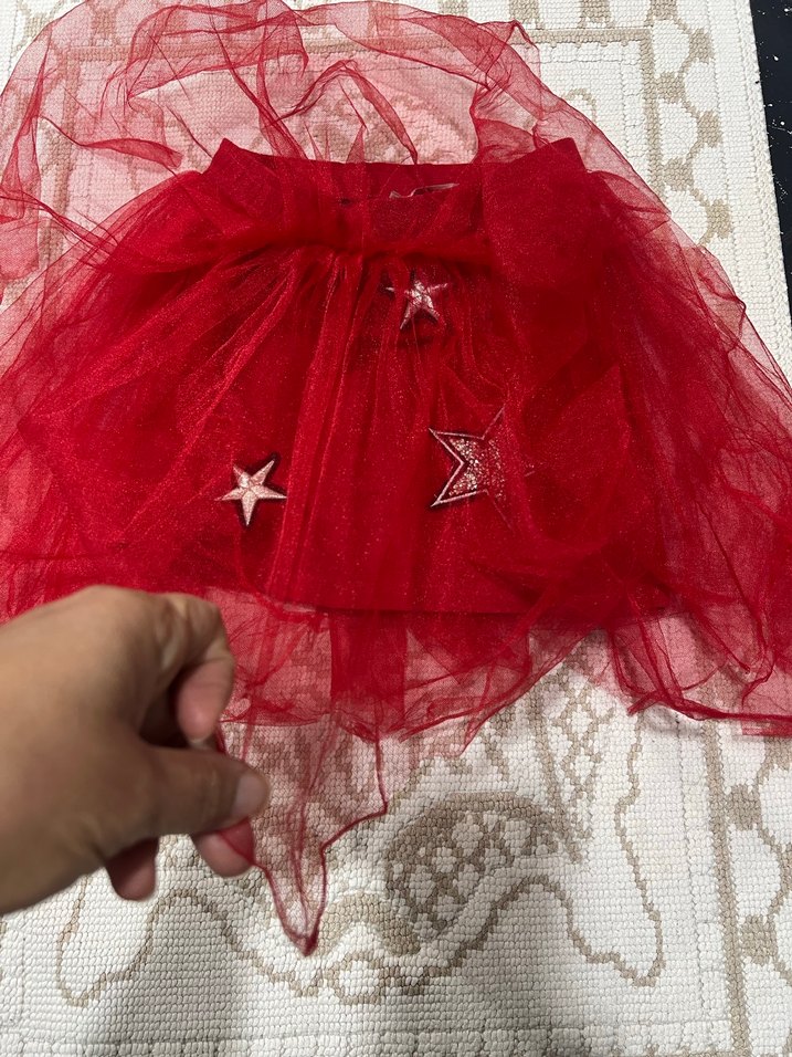 Kız Çocuk Kırmızı tüllü Etek - Görsel 3