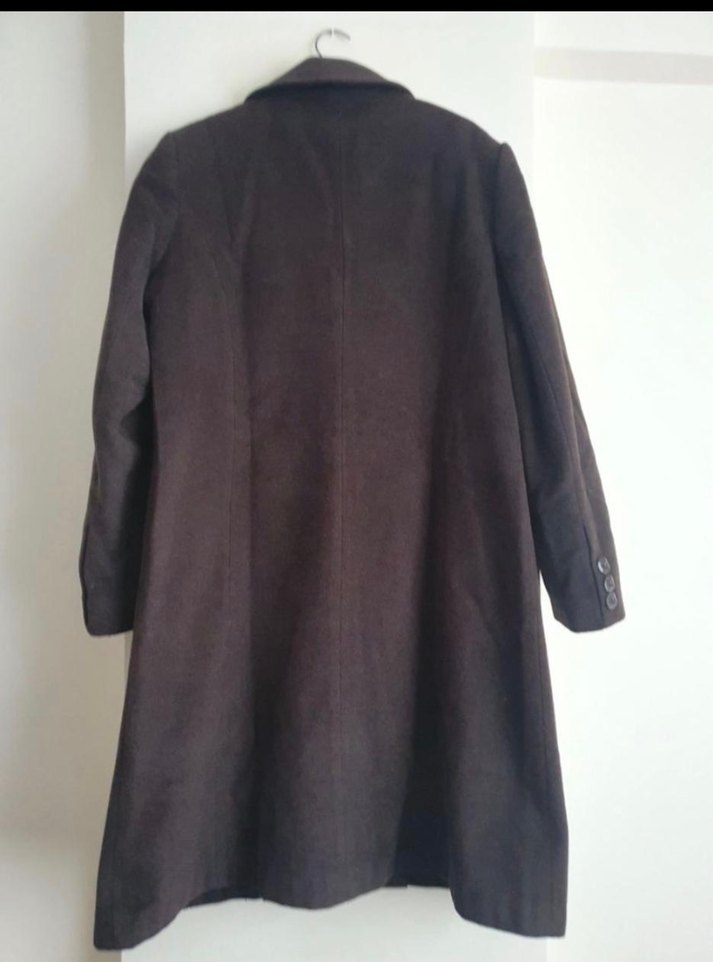 Düğmeli Kahverengi Süet Kadın Klasik Kaban - Görsel 2