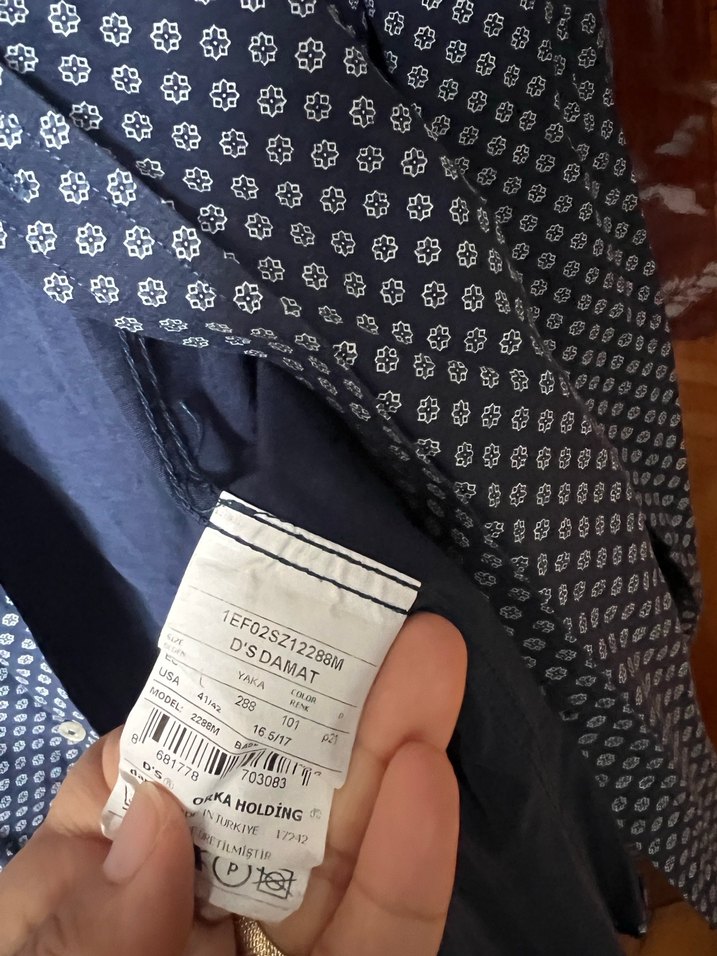 Damat marka 
Mavi Desenli Uzun Kollu Erkek Gömlek - Görsel 4