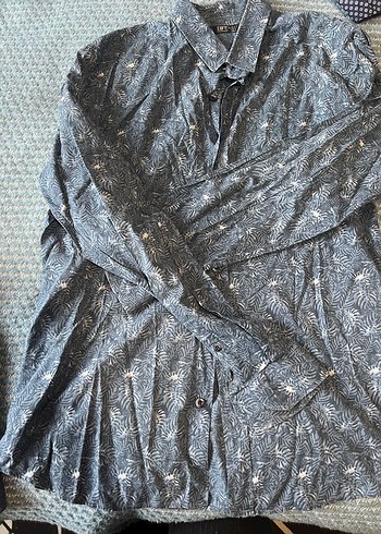 Uzun Kollu Gri Denim Erkek Gömlek - Görsel 2