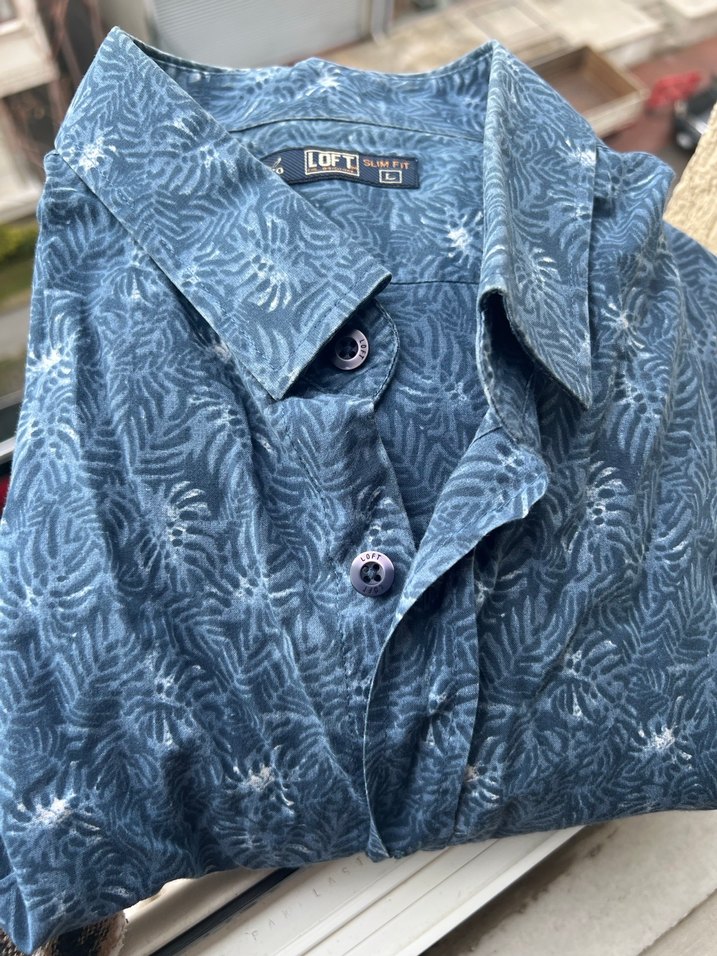 Uzun Kollu Gri Denim Erkek Gömlek - Görsel 4