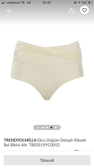 Beyaz bikini altı yüksek bel