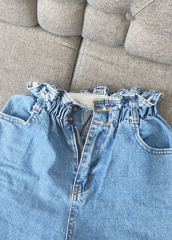 Trendyol & Milla Kadın Mavi Loose Fit Midi Denim Pantolon