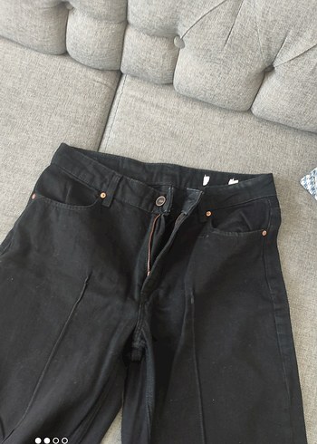 Zara Siyah Rahat Kesim Midi Kadın Kot Pantolon