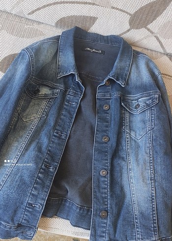 Düğmeli Mavi Kadın Denim Ceket