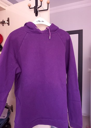 Mor Kapüşonlu Kadın Sweatshirt