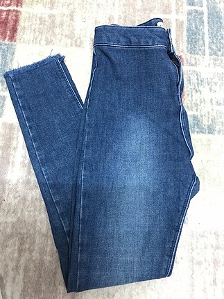 Yüksek bel dar paça kot Pantalon