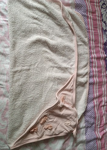 Kız Çocuk Kapüşonlu Nakışlı Bornoz seti - Görsel 3