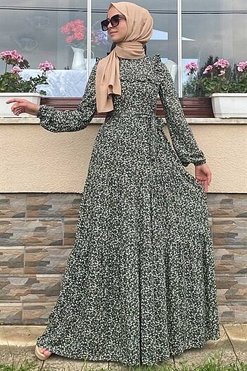 36 Beden Rabia şamlı pamuk elbise