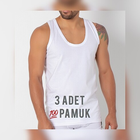 Erkek Atlet 3 adet 0 PAMUK MIORRE