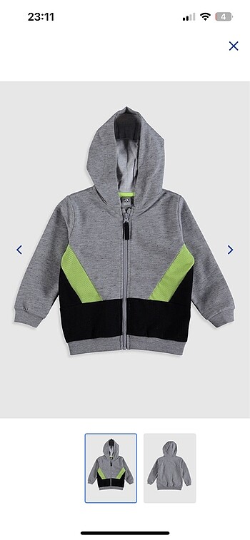 Erkek Çocuk Sweat Hırka Kapuşonlu fermuarlı