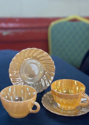 Sarı Renkli 2'li Fincan ve Tabak Seti