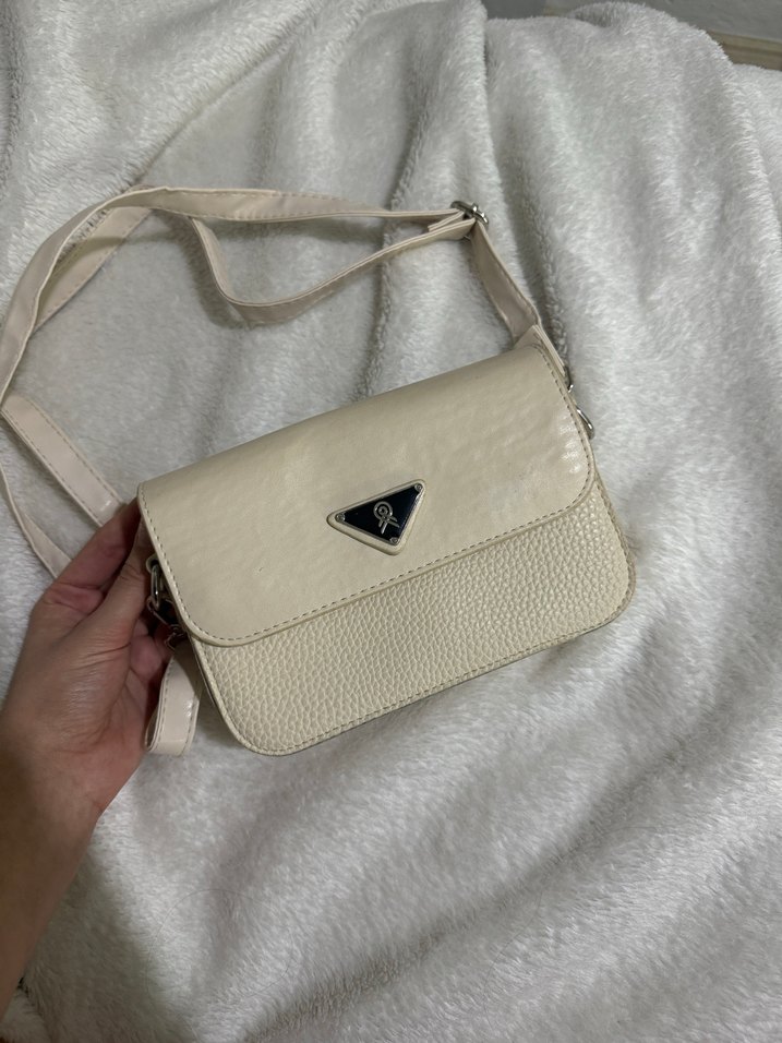 Beyaz Deri Yılan Desenli Kadın Çanta - Görsel 3