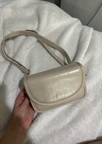 Bej Deri Kadın Omuz Çantası - Görsel 3