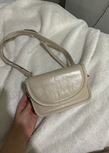 Bej Deri Kadın Omuz Çantası - Görsel 2