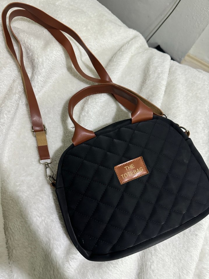 Kapitone Siyah Deri Kadın Çanta - Görsel 2