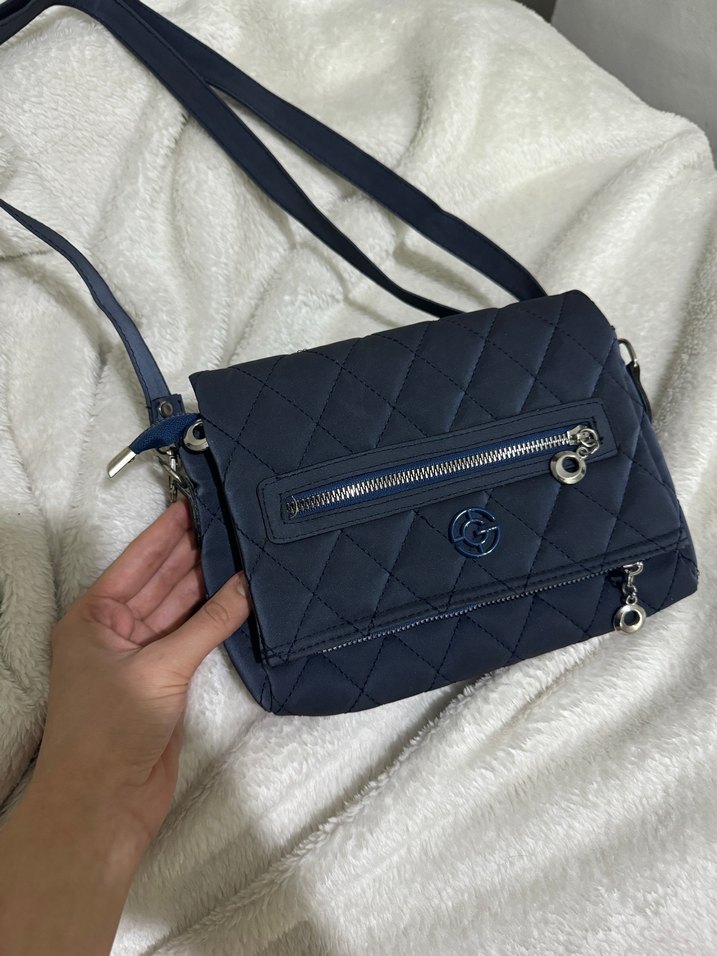 Lacivert Fermuarlı Kadın Çanta - Görsel 3