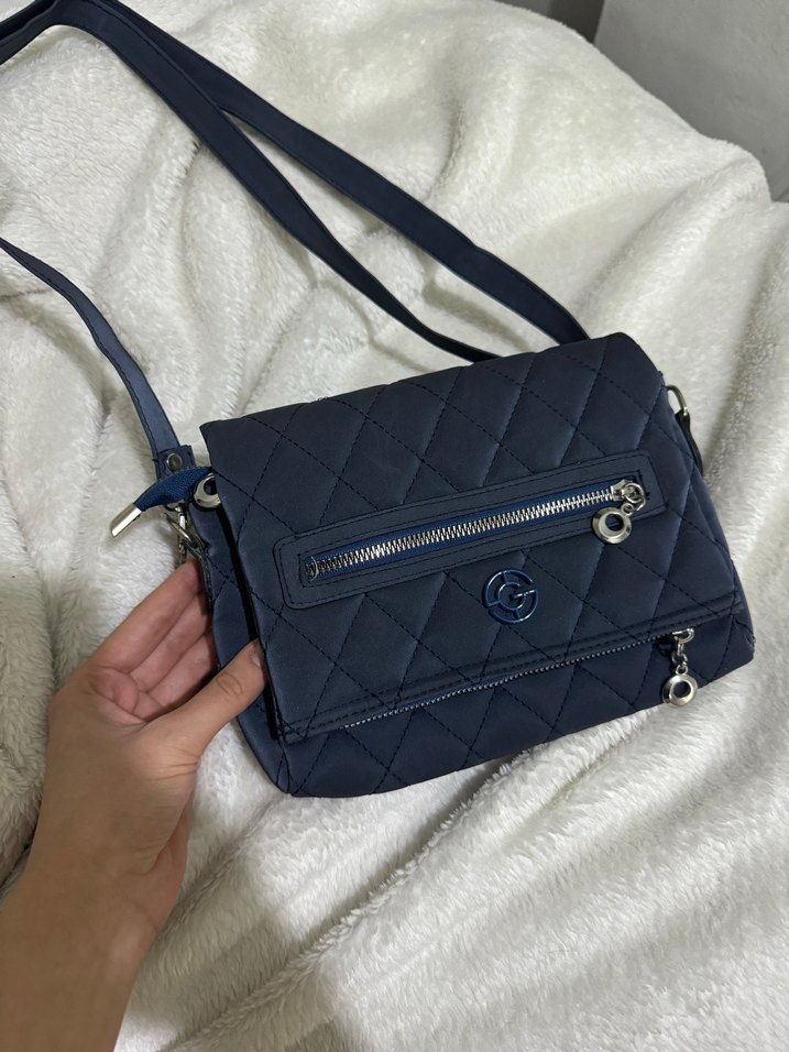 Lacivert Fermuarlı Kadın Çanta - Görsel 2