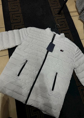 Fermuarlı Beyaz Erkek Günlük Mont - Görsel 5