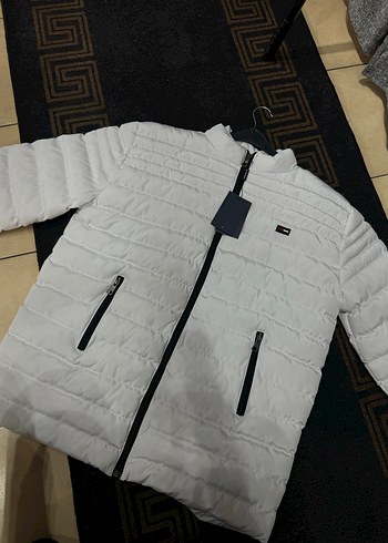 Fermuarlı Beyaz Erkek Günlük Mont - Görsel 4