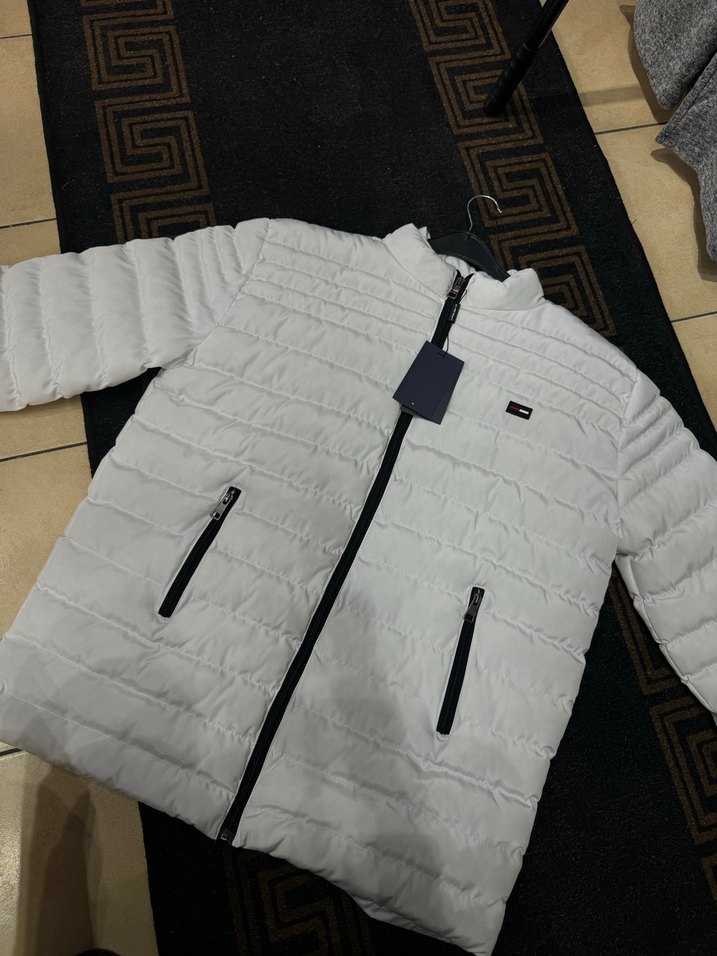 Fermuarlı Beyaz Erkek Günlük Mont - Görsel 5