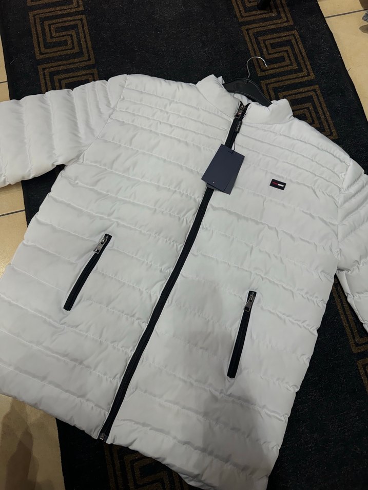 Fermuarlı Beyaz Erkek Günlük Mont - Görsel 2