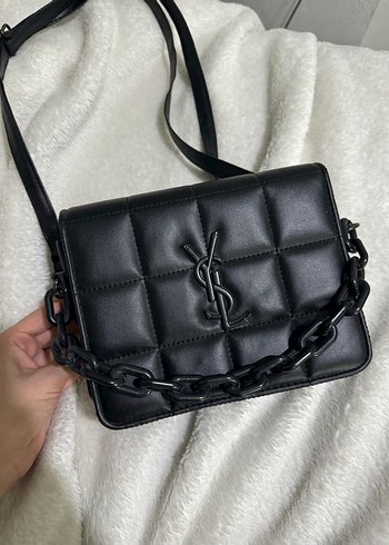 Siyah Deri Zincir Detaylı Kadın Çanta - Görsel 5