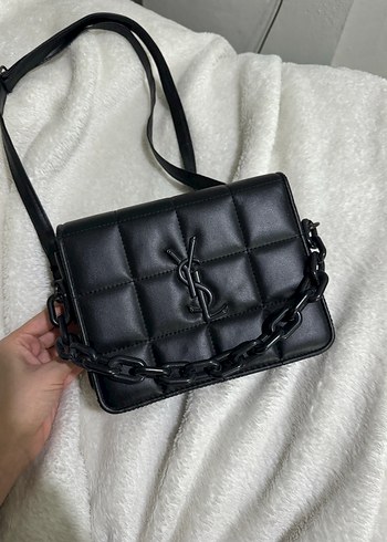 Siyah Deri Zincir Detaylı Kadın Çanta - Görsel 2