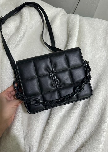 Siyah Deri Zincir Detaylı Kadın Çanta - Görsel 4