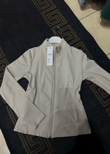 Bej Fermuarlı Kadın Spor Ceket - Görsel 2