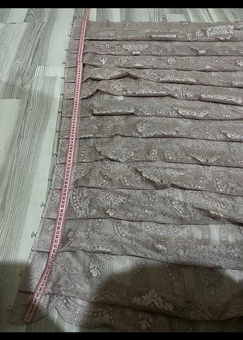 Pudra Nakışlı Gri Tonlu Perde - Görsel 6