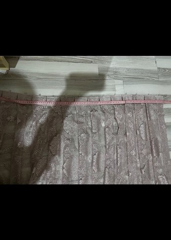 Pudra Nakışlı Gri Tonlu Perde - Görsel 7