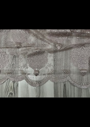 Pudra Nakışlı Gri Tonlu Perde - Görsel 3