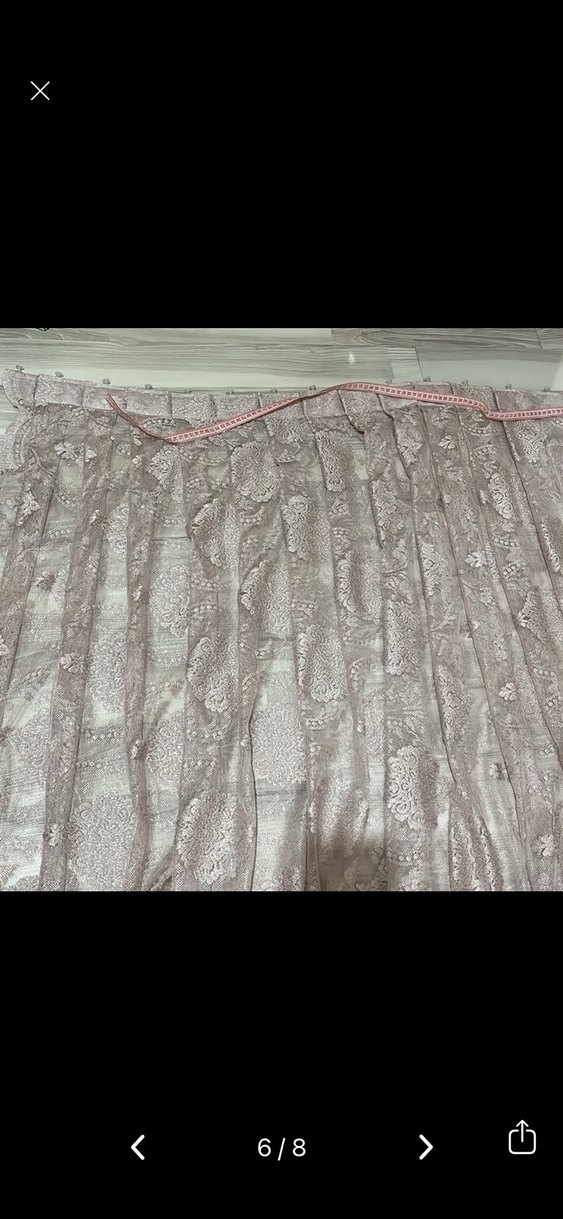 Pudra Nakışlı Gri Tonlu Perde - Görsel 2