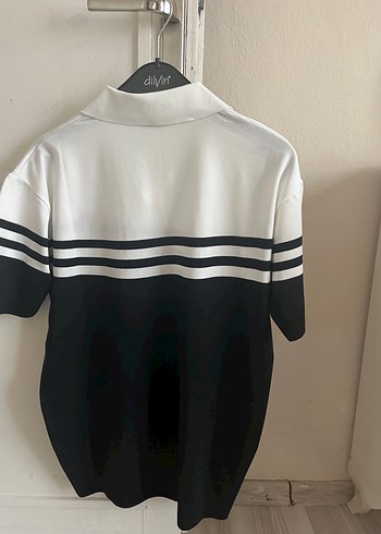 Erkek Siyah-Beyaz Pamuklu Polo Tişört - Görsel 6