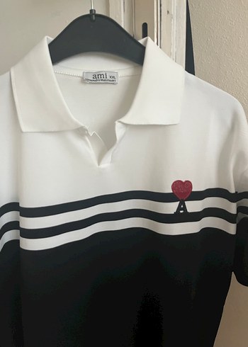 Erkek Siyah-Beyaz Pamuklu Polo Tişört - Görsel 2