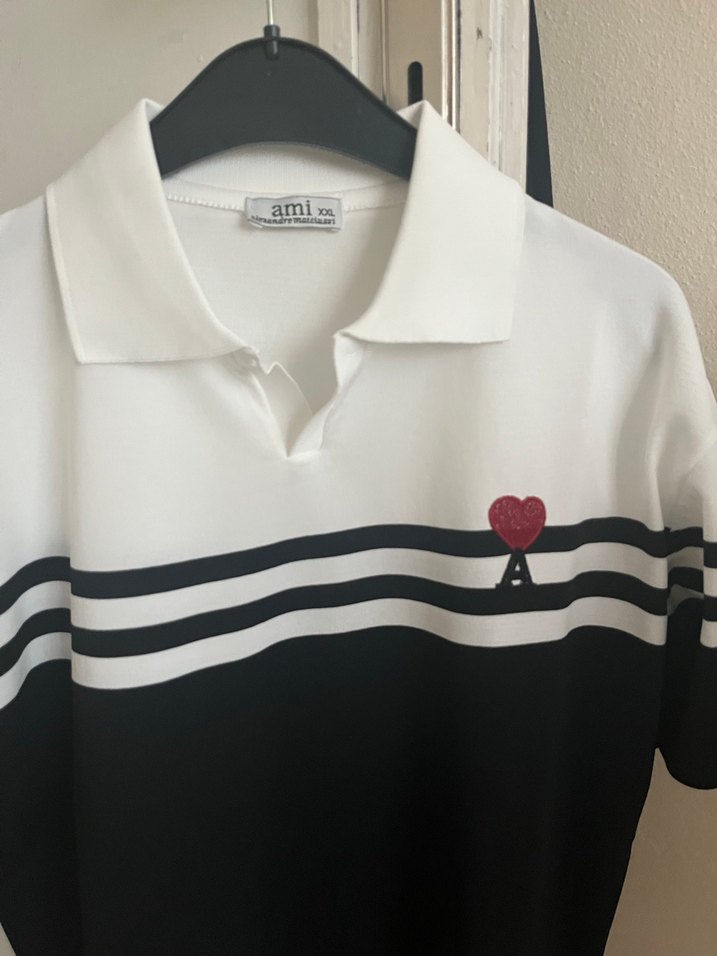 Erkek Siyah-Beyaz Pamuklu Polo Tişört - Görsel 2