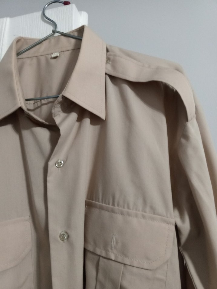 Bej Erkek Keten Gömlek - Görsel 2