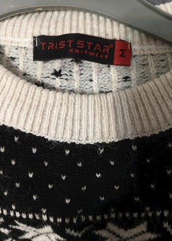 Desenli Beyaz Gri Örgü Kadın Kazak - Görsel 11