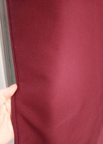 Bordo Midi Kadın Drapeli Etek - Görsel 7