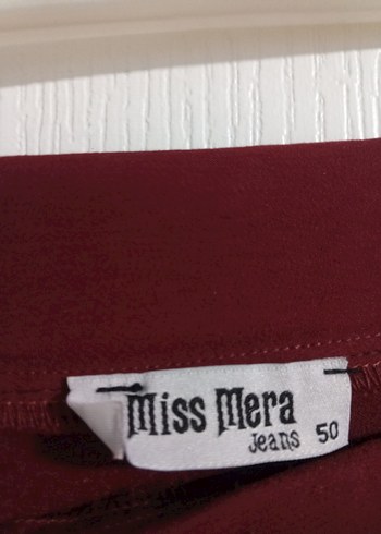 Bordo Midi Kadın Drapeli Etek - Görsel 3