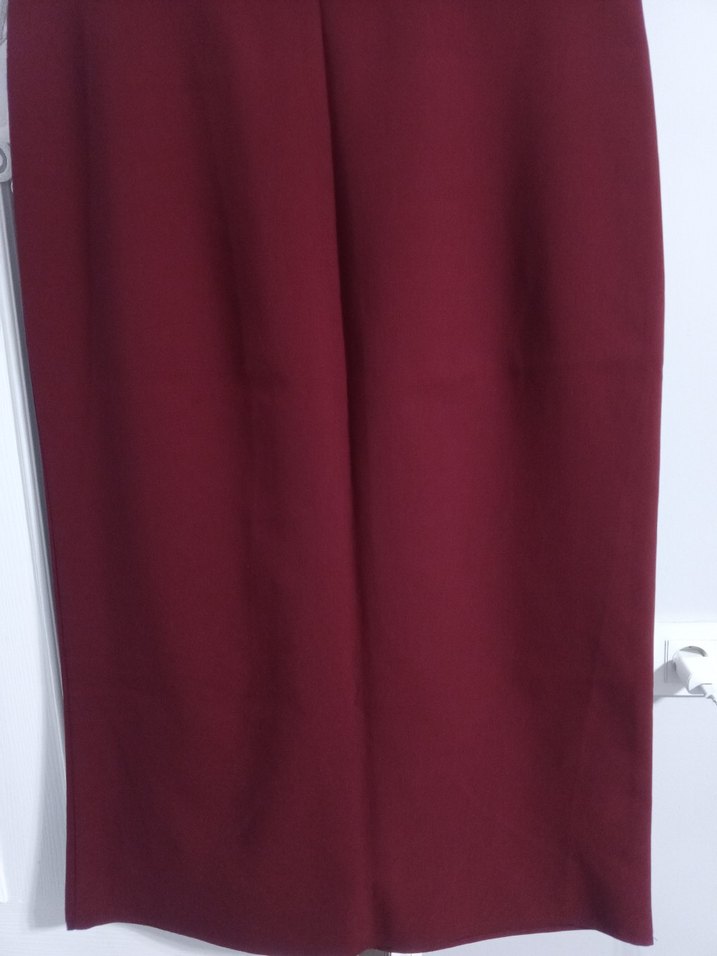 Bordo Midi Kadın Drapeli Etek - Görsel 5