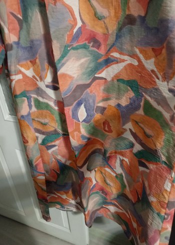 Bohem Tarz Uzun Renkli Batik Elbise - Görsel 7