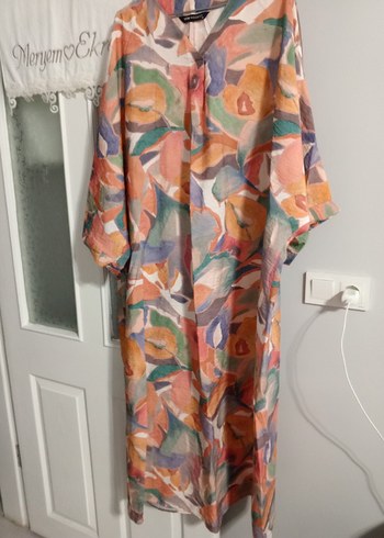 Bohem Tarz Uzun Renkli Batik Elbise - Görsel 4