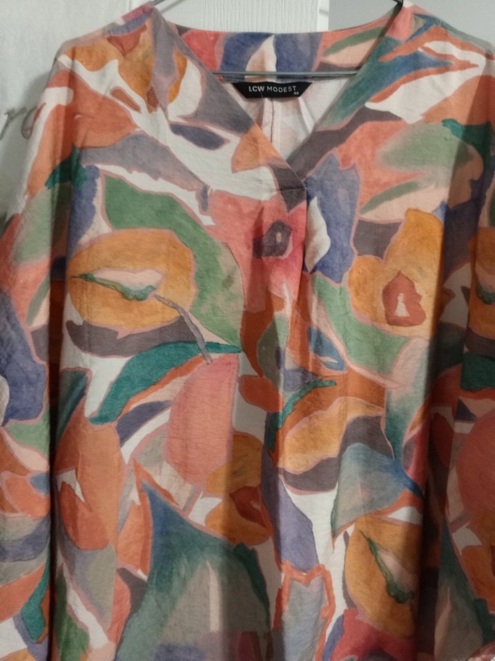 Bohem Tarz Uzun Renkli Batik Elbise - Görsel 2