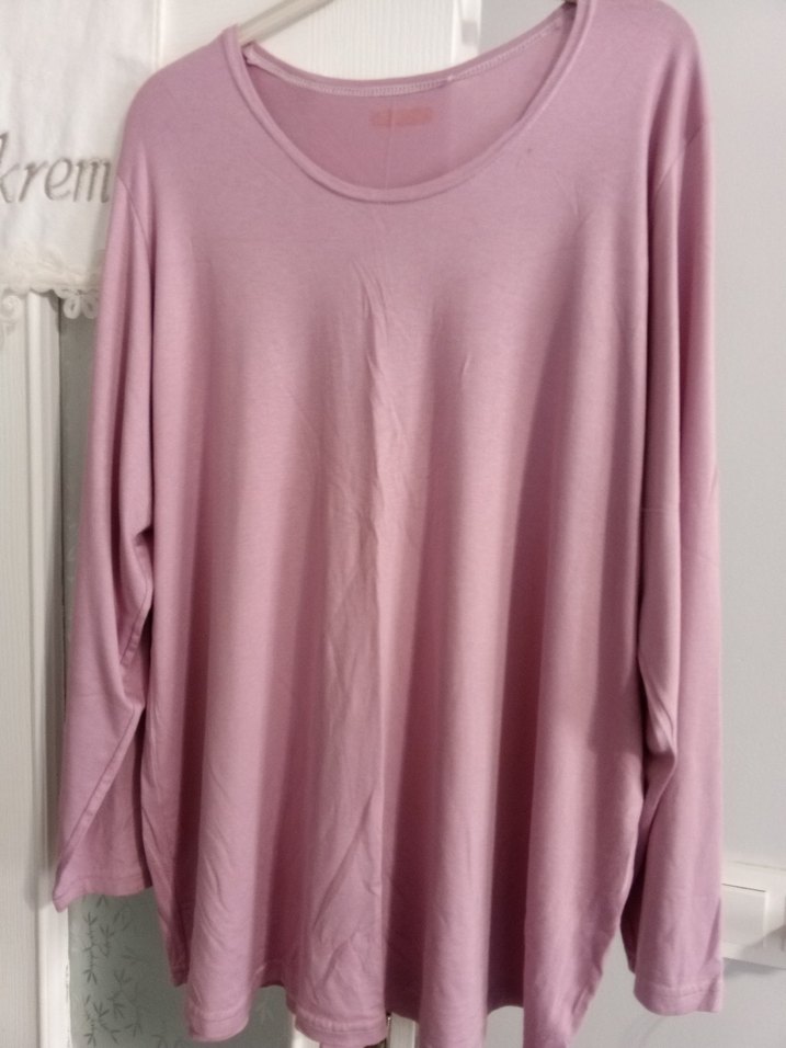 Pembe Uzun Kollu Salaş Kadın Bluz - Görsel 2