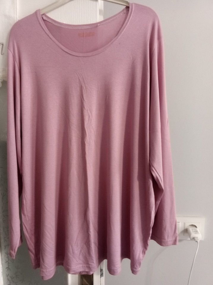 Pembe Uzun Kollu Salaş Kadın Bluz - Görsel 3