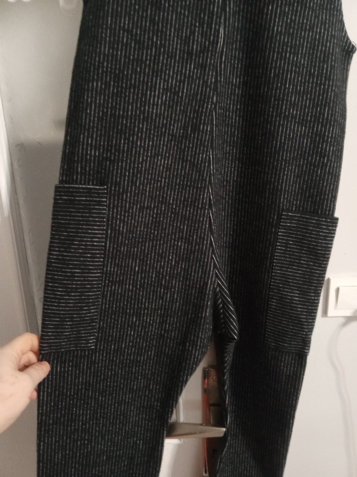 Gri Salaş Kadın Denim Uzun Tulum - Görsel 4