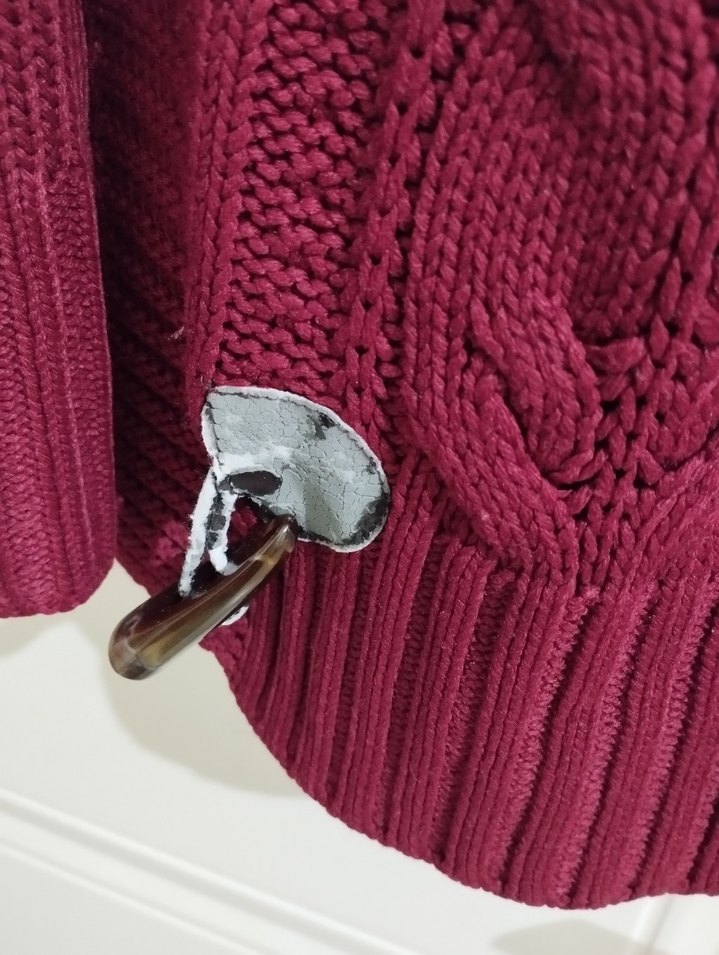 Bordo Triko Bohem Tarz Hırka - Görsel 3